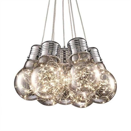 ثريا مودرن شكل لمبات معلقة كروم