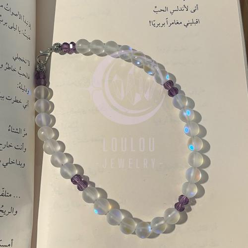 تعليقة غطاء الجوال من حجر الأماتيست وضوء القمر