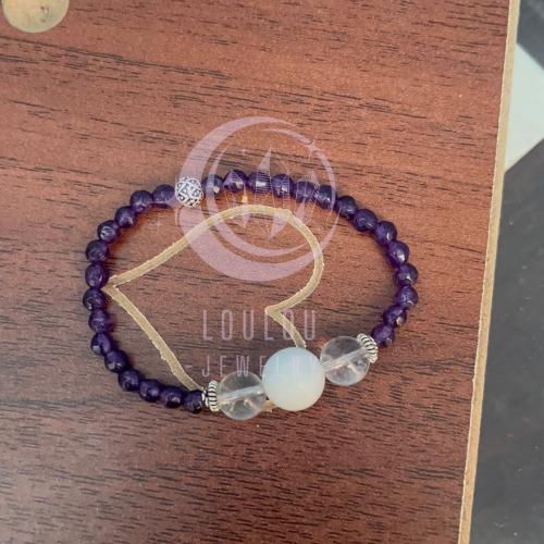 سوارة من حجر القمر والكليركوارتز والأماتيست