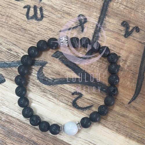 سوارة حجر القمر مع حجر الفحم