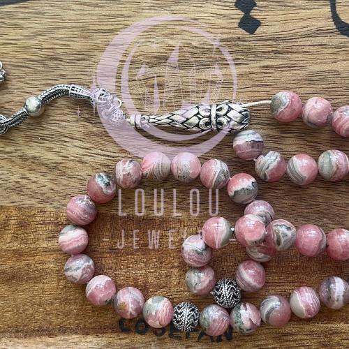 سبحة من حجر الرودوكروزيت