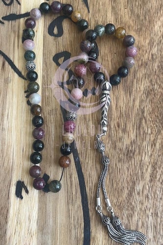 سبحة من تراب حجر التورمالين