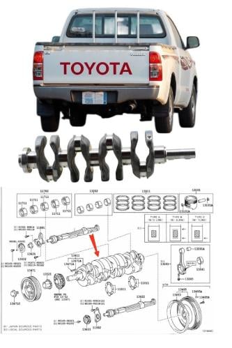 عمود كرنك هايلكس 2006 / 2015 بنزين
