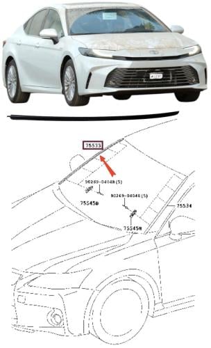 زيق زجاج امامي يمين كامري 2025 / 2026 وكالة