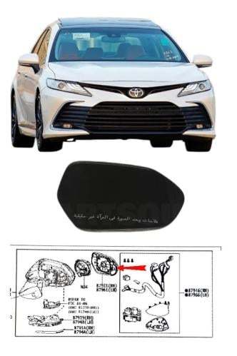 زجاج مرايه جانبية يمين كامري 2018 / 2024 وكالة