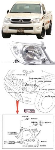 شمعة نور يمين كامل هايلكس 2009 / 2011 وكالة