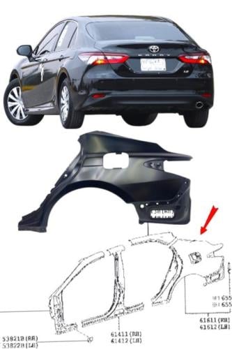 رفرف خلفي يسار كامري 2018 / 2024 وكالة