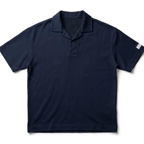 Navy Blue Stretch Polo Shirt