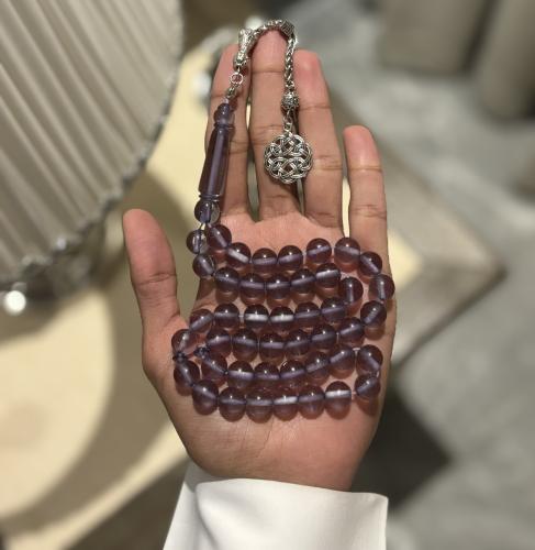 سبحة بكلايت - شفاف خزامى غامق