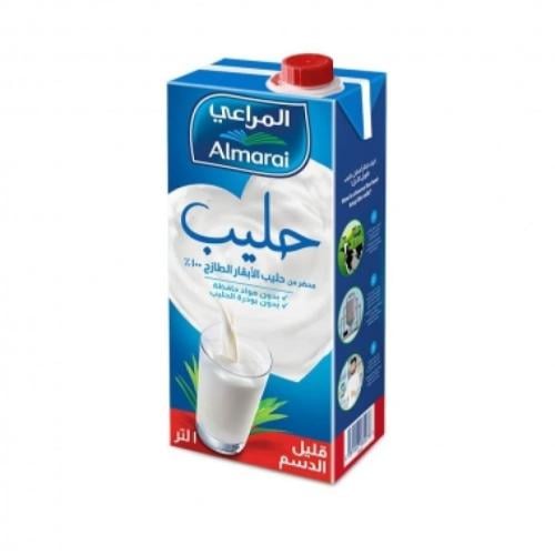 المراعي حليب طويل الاجل قليل الدسم ١ لتر