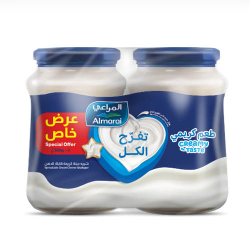 المراعي شبيه جبنة سائلة قابلة الدهن ٥٠٠ جم× ٢ حبات