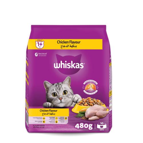 ويسكاس طعام جاف للقطط بالدجاج 480 جرام كيس