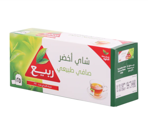 الربيع شاي اخضر بطبيعي ٢٥ علاقي