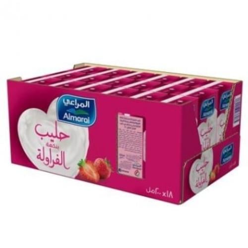 المراعي حليب طويل الاجل بالفراوله ٢٠٠ مل ×١٨ حبه