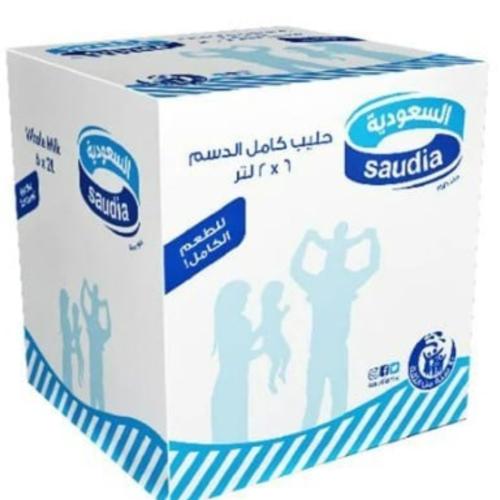 السعوديه حليب طويل الاجل كامل الدسم ٢ لتر ×٦ حبه