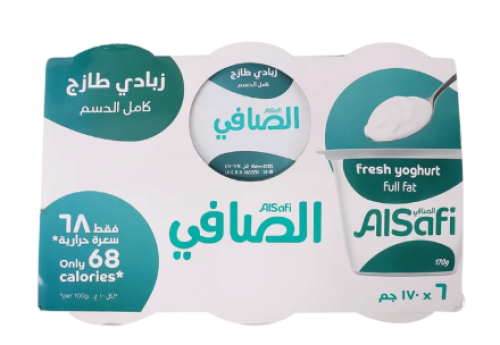 الصافي زبادي كامل الدسم 6 حبات 170 جم