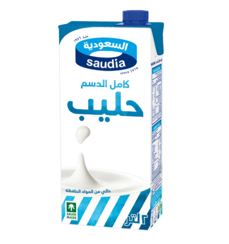 السعودية حليب كامل الدسم 2 لتر