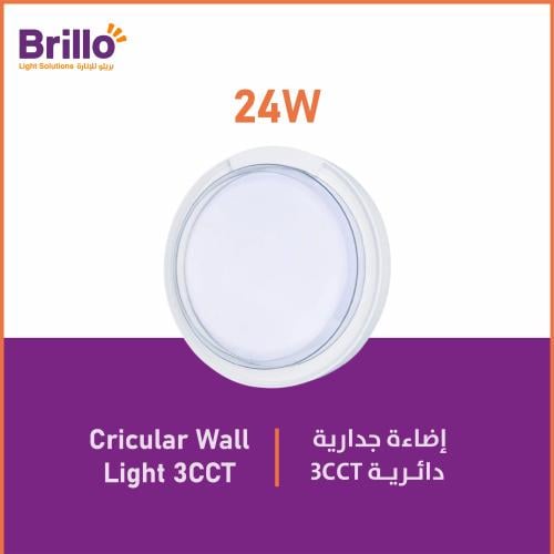 إضاءة جدارية 3CCT (إطار أبيض) - 24 واط