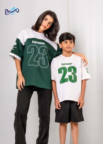 تيشرت 23 سبتمبر بصمه ابيض