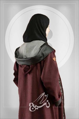 فروة سدو لون عنابي مع رصاصي