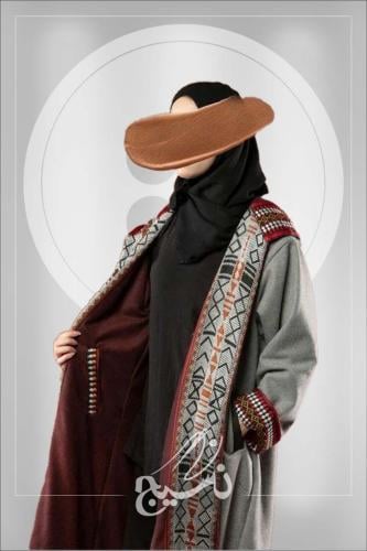 فروة سدو لون عنابي مع رصاصي