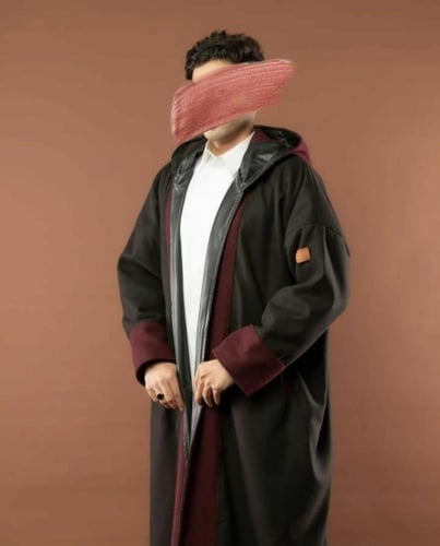 فروة دبل فيس عنابي مع اسود