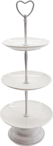 حامل حلوى ابيض 3 دور