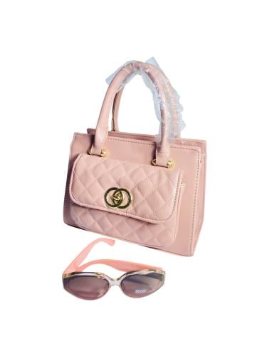 طقم شنطة يد نسائي مع نظارة شمسية - تصميم أنيق تقلي...