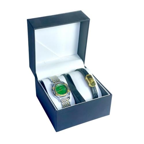 طقم ساعة نسائي مع سوارة تقليد ماركة VERSACE