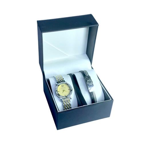 طقم ساعة نسائي مع سوارة تقليد ماركة VERSACE