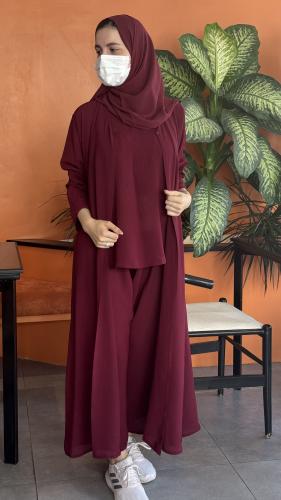 عباية سفر عنابي