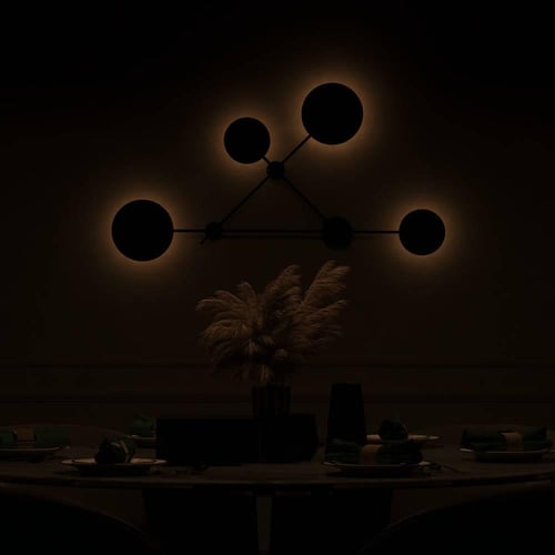 إنارة جدارية 4 دوائر اسود