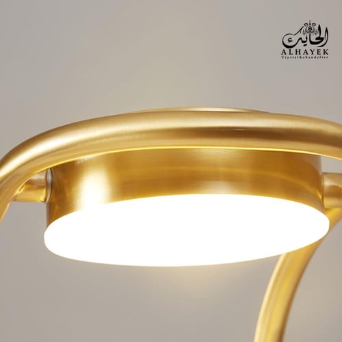 ابجورة ذهبي مودرن منحنية بـإضاءة LED