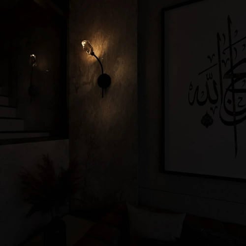 ابليك مودرن ليد مفرد اسود مع كتلة كريستال