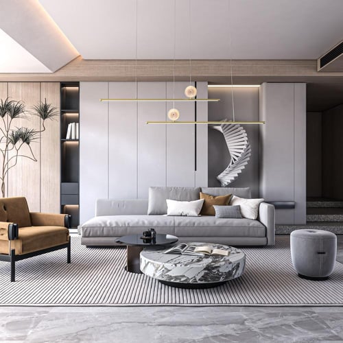 نجفة ليد مستطيل كريستال ذهبي