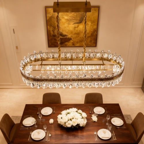 نجفة مستطيل لوميرا مودرن كريستال