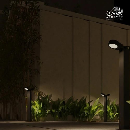 عمود انارة حدائق مع لمبتين مدمجة متحركة