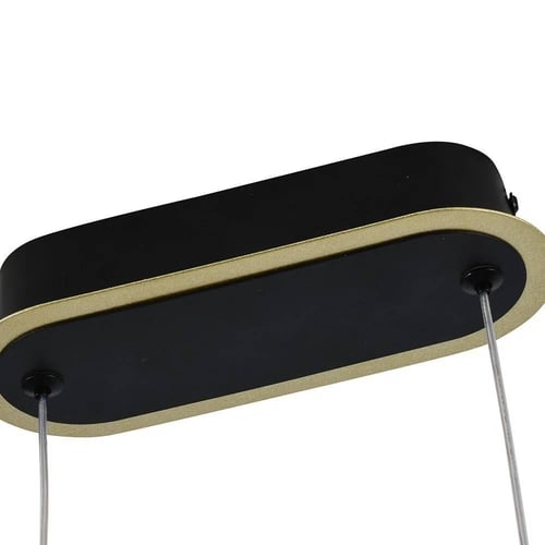 نجفة ليد مستطيل كريستال ذهبي