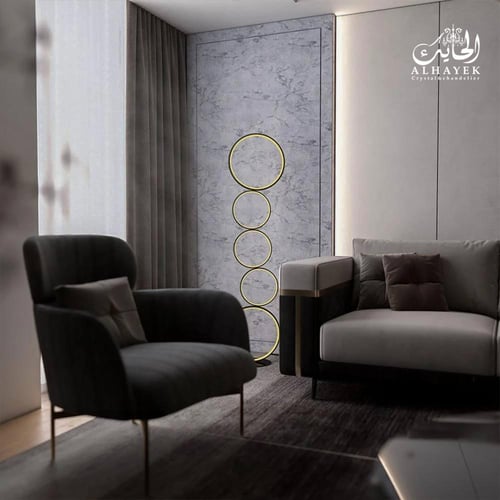 ابجورة ارضية طويلة دوائر ليد