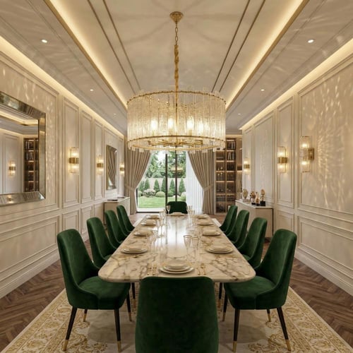 نجفة هالة الكريستال الملكية الدائرية تصميم فاخر بز...