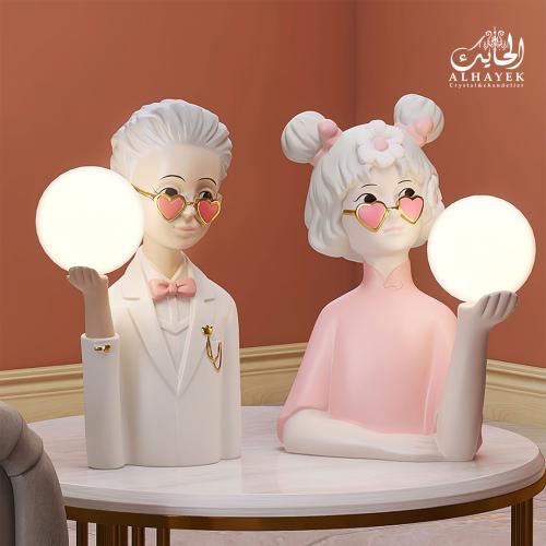 ابجورة طاولة مجسم بنت و ولد مجوز