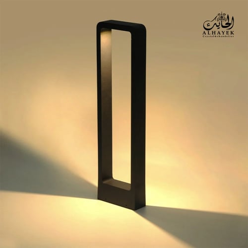 عمود إنارة حدائق مستطيل أسود بتجاهين