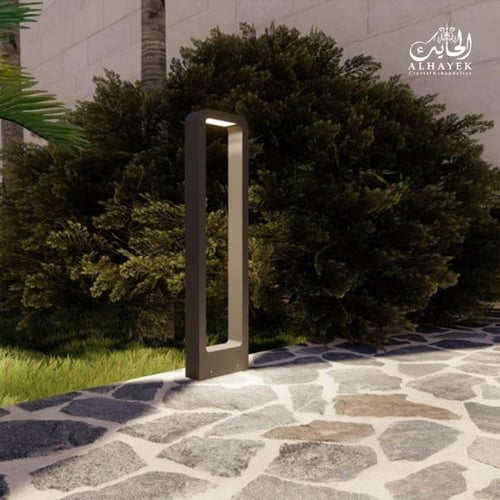 عمود إنارة حدائق مستطيل أسود بتجاهين