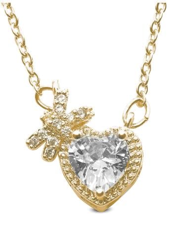 Ngakau gold necklace encrusted with zircon diamond
