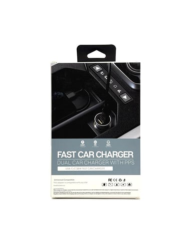 Qnex Fast Car Charger 38W with PPS USB-C + USB-A