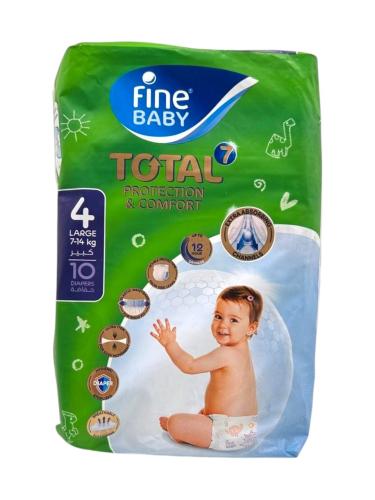Fine Baby Diapers Total 7 Size 4 Large 7-14 kg 10...