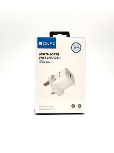 Qnex Multi Port Fast Charger 38W USB-C + USB-A