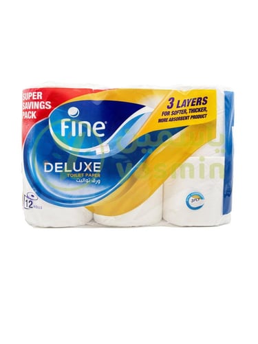 Fine Fine Deluxe 3 ply Toilet Paper 10.2cm x 11cm...