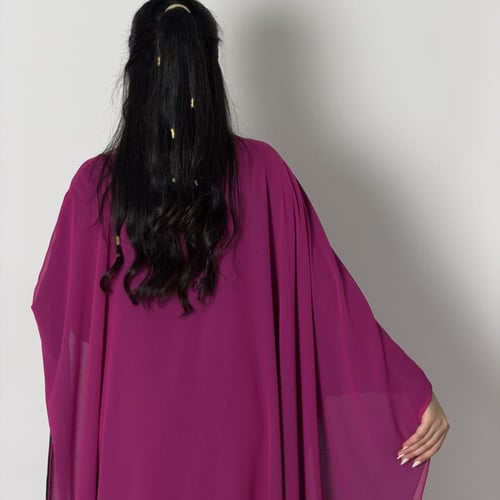 جلابيه شيفون نيلي و فوشي