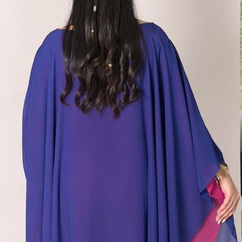 جلابيه شيفون نيلي و فوشي